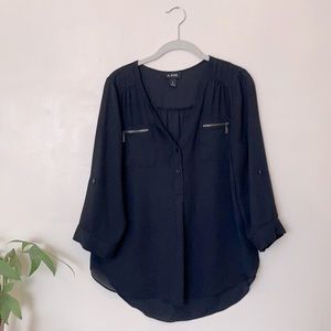 Black Chiffon Blouse
